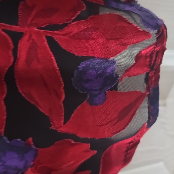 WORTHINGTON WOMEN'S PETITE SIZE RED & PURPLE FLORAL BLOUSE SIZE PXL - Picture 9 of 16